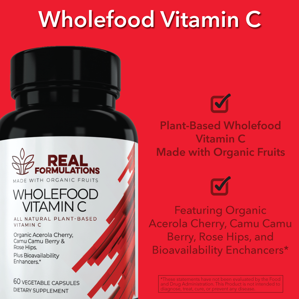 Wholefood Vitamin C from Acerola Cherry, Camu Camu & Rose Hips