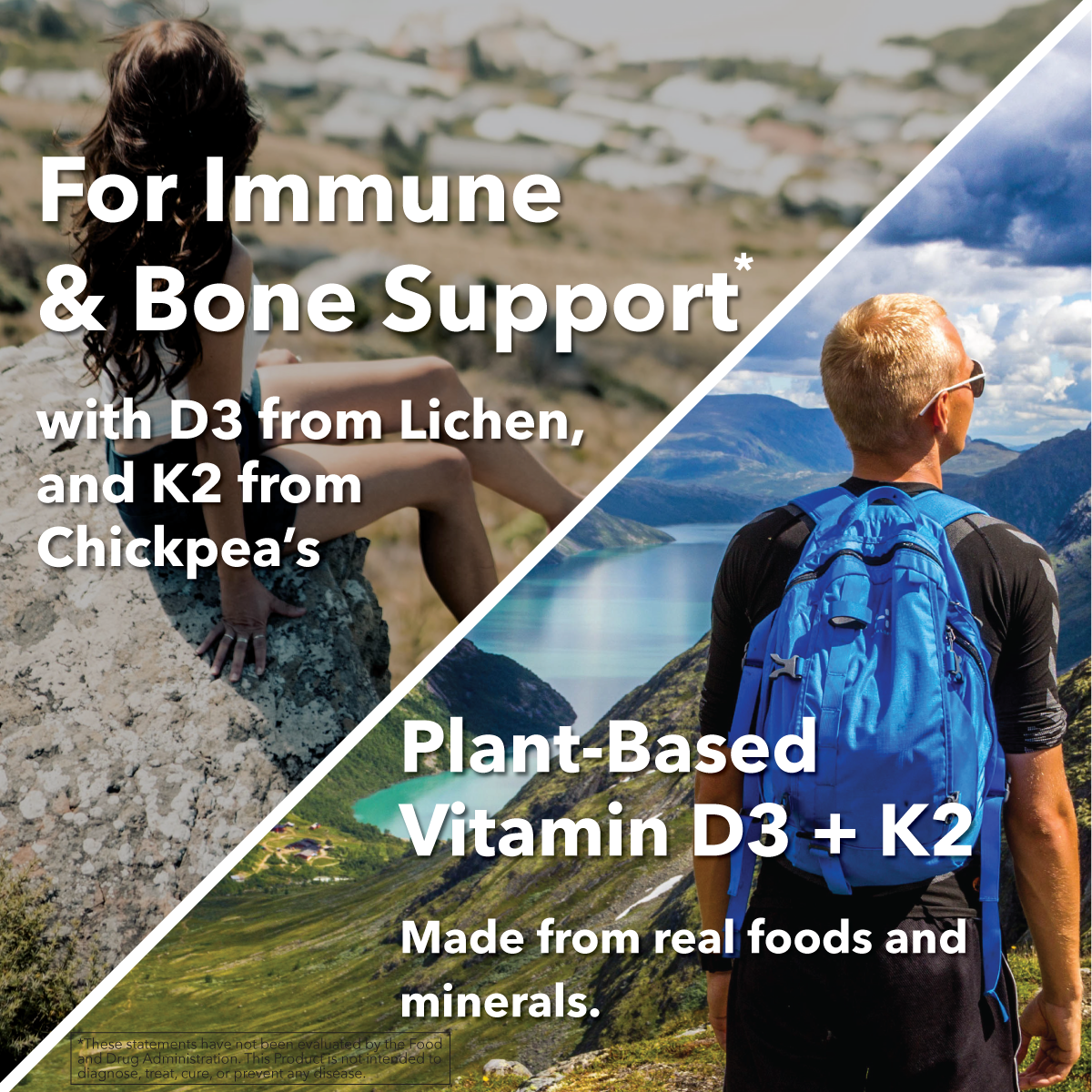 Plant-Based Vitamin D3 + K2 Capsules